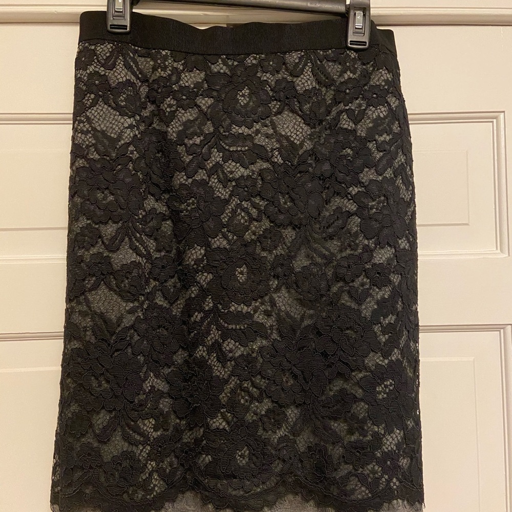 Loft black lacy skirt